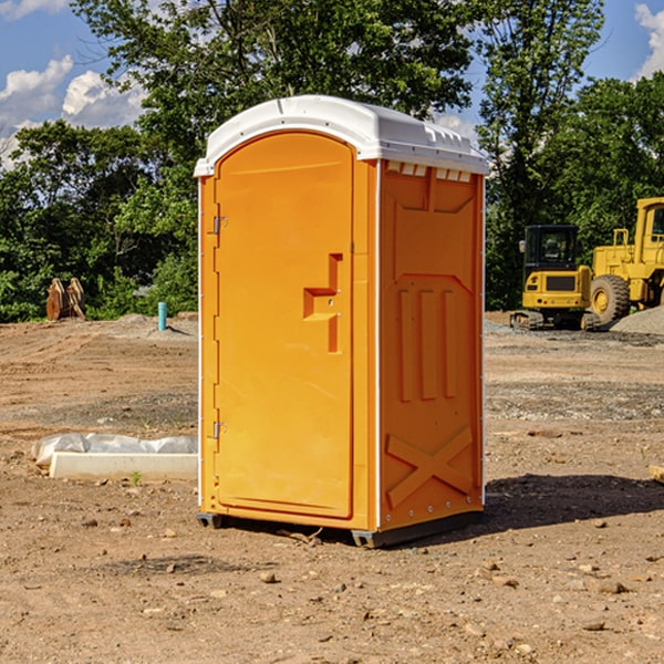 how often are the portable restrooms cleaned and serviced during a rental period in Dakota